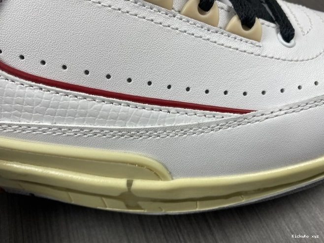 DJ4375-106 White SP Jordan Off-White Red Low Retro 2 0809